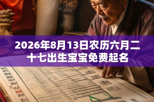 2026年8月13日农历六月二十七出生宝宝免费起名 2026年8月13日农历六月二十七出生宝宝免费起名