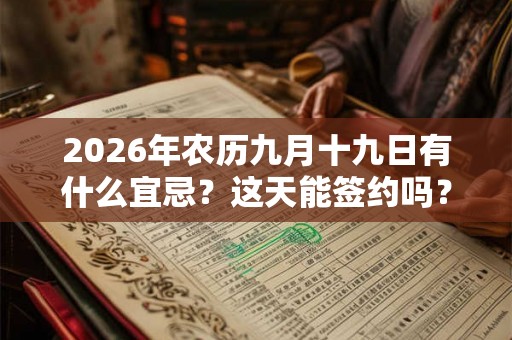 2026年农历九月十九日有什么宜忌？这天能签约吗？