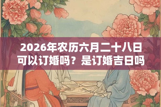 2026年农历六月二十八日可以订婚吗？是订婚吉日吗？