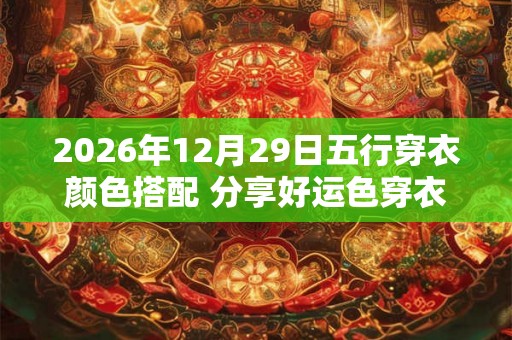 2026年12月29日五行穿衣颜色搭配 分享好运色穿衣搭配 2026年12月29日五行穿衣颜色搭配 分享好运色穿衣搭配