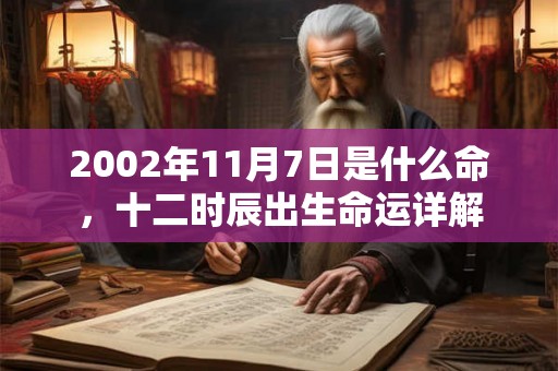 2002年11月7日是什么命，十二时辰出生命运详解