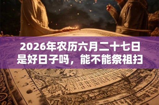 2026年农历六月二十七日是好日子吗，能不能祭祖扫墓？
