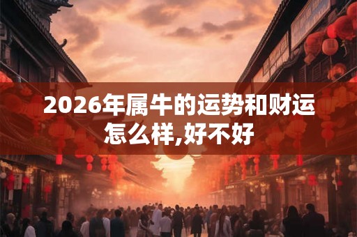 2026年属牛的运势和财运怎么样,好不好