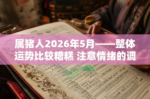 属猪人2026年5月——整体运势比较糟糕 注意情绪的调整 属猪人2026年5月——整体运势比较糟糕 注意情绪的调整