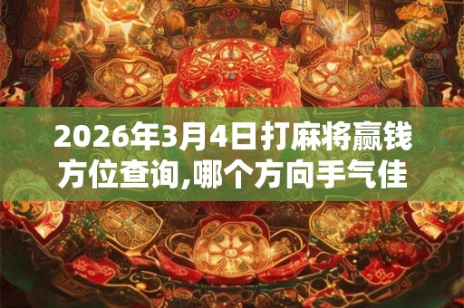 2026年3月4日打麻将赢钱方位查询,哪个方向手气佳