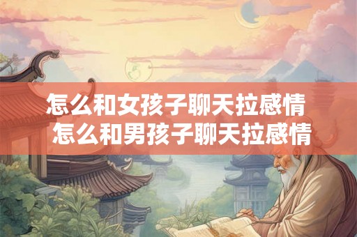 怎么和女孩子聊天拉感情  怎么和男孩子聊天拉感情