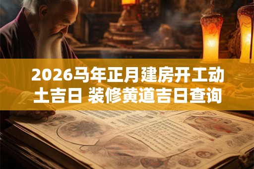 2026马年正月建房开工动土吉日 装修黄道吉日查询 2026马年正月建房开工动土吉日 装修黄道吉日查询