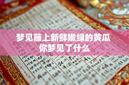 梦见藤上新鲜嫩绿的黄瓜 你梦见了什么