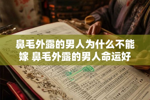 鼻毛外露的男人为什么不能嫁 鼻毛外露的男人命运好吗