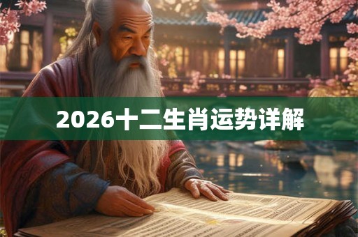 2026十二生肖运势详解