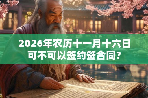 2026年农历十一月十六日可不可以签约签合同？