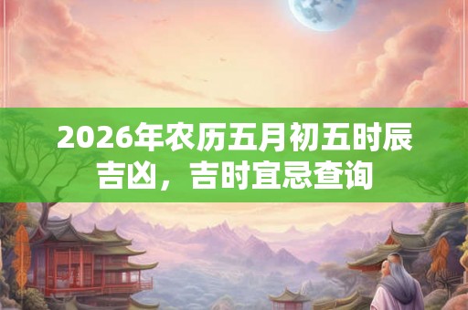 2026年农历五月初五时辰吉凶，吉时宜忌查询