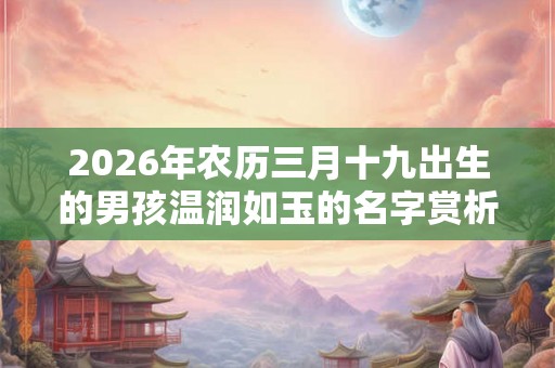 2026年农历三月十九出生的男孩温润如玉的名字赏析