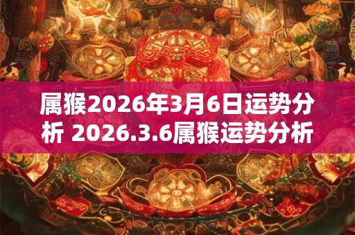 属猴2026年3月6日运势分析 2026.3.6属猴运势分析
