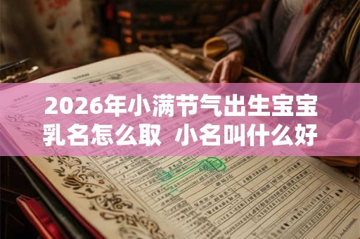 2026年小满节气出生宝宝乳名怎么取  小名叫什么好