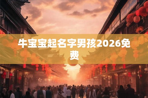 牛宝宝起名字男孩2026免费
