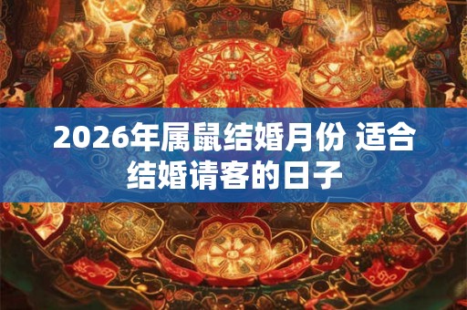 2026年属鼠结婚月份 适合结婚请客的日子