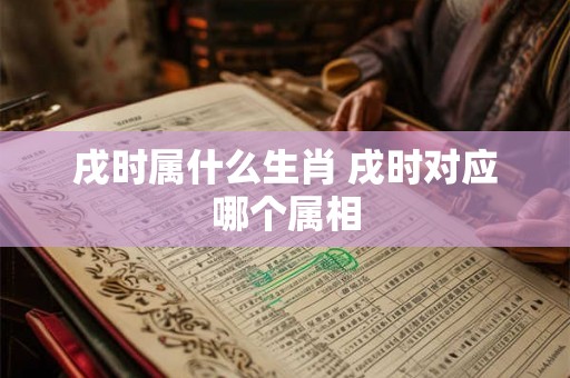 戌时属什么生肖 戌时对应哪个属相