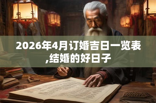2026年4月订婚吉日一览表,结婚的好日子 2026年4月订婚吉日一览表,结婚的好日子