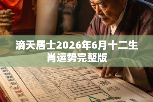 滴天居士2026年6月十二生肖运势完整版