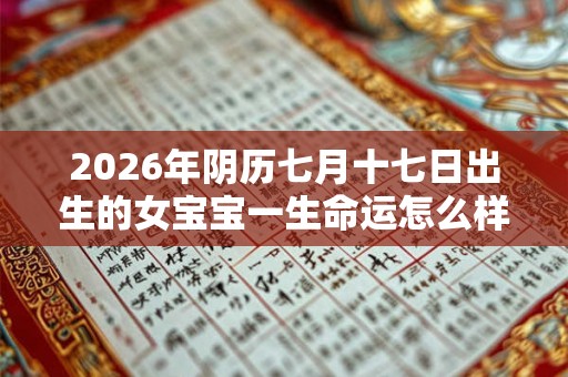 2026年阴历七月十七日出生的女宝宝一生命运怎么样