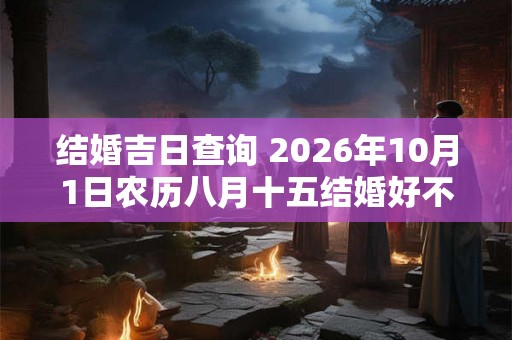 结婚吉日查询 2026年10月1日农历八月十五结婚好不好
