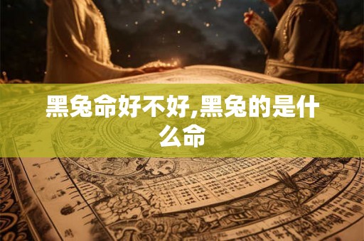 黑兔命好不好,黑兔的是什么命