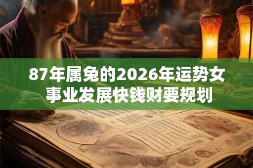 87年属兔的2026年运势女 事业发展快钱财要规划 87年属兔的2026年运势女 事业发展快钱财要规划