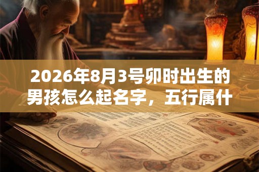 2026年8月3号卯时出生的男孩怎么起名字，五行属什么