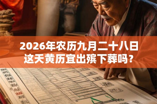 2026年农历九月二十八日这天黄历宜出殡下葬吗？