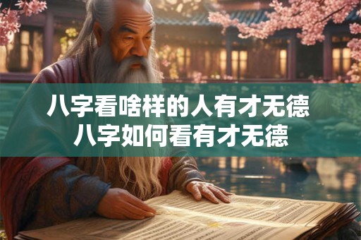 八字看啥样的人有才无德 八字如何看有才无德