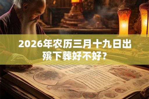 2026年农历三月十九日出殡下葬好不好？