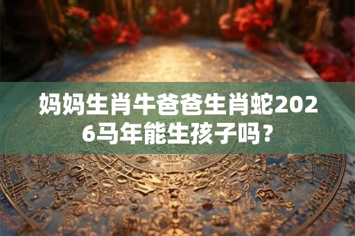 妈妈生肖牛爸爸生肖蛇2026马年能生孩子吗？