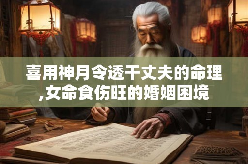 喜用神月令透干丈夫的命理,女命食伤旺的婚姻困境 喜用神月令透干丈夫的命理,女命食伤旺的婚姻困境