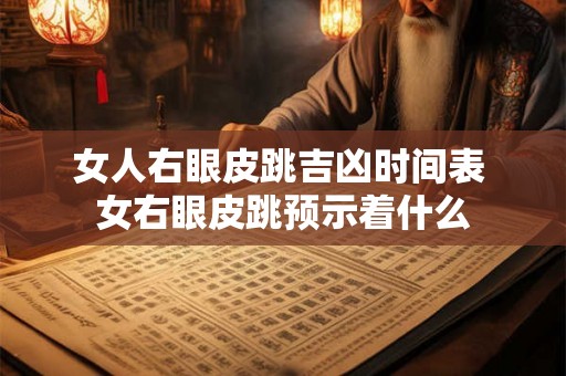 女人右眼皮跳吉凶时间表 女右眼皮跳预示着什么 女人右眼皮跳吉凶时间表 女右眼皮跳预示着什么