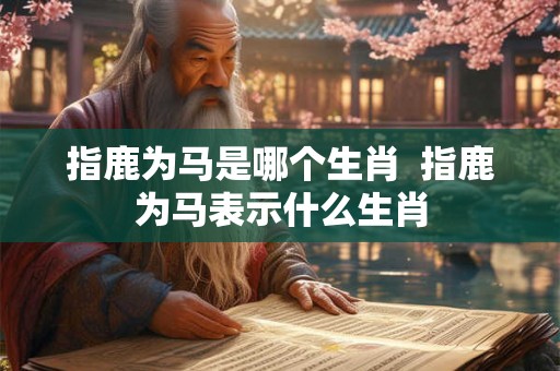指鹿为马是哪个生肖  指鹿为马表示什么生肖
