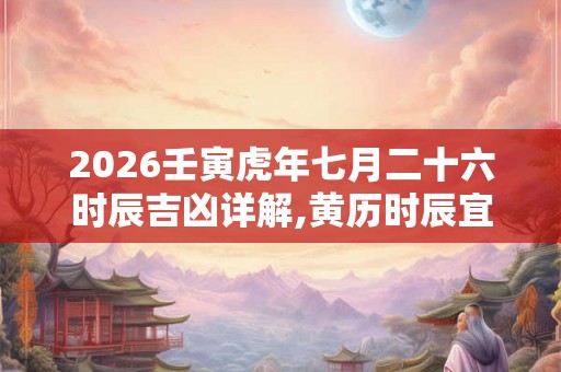 2026壬寅虎年七月二十六时辰吉凶详解,黄历时辰宜忌
