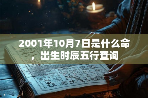 2001年10月7日是什么命，出生时辰五行查询