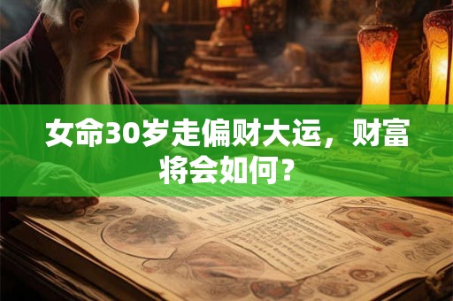 女命30岁走偏财大运，财富将会如何？