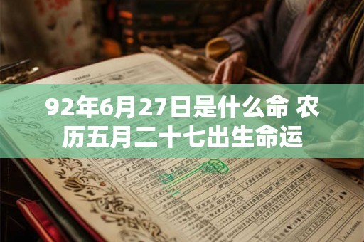 92年6月27日是什么命 农历五月二十七出生命运