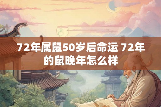 72年属鼠50岁后命运 72年的鼠晚年怎么样
