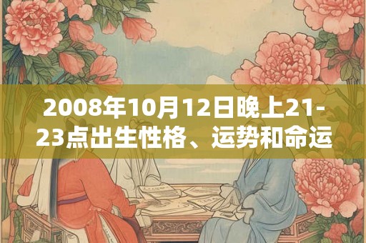 2008年10月12日晚上21-23点出生性格、运势和命运