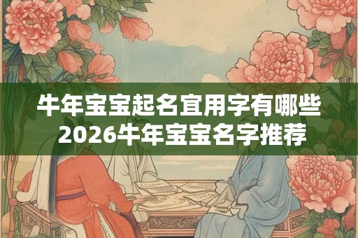牛年宝宝起名宜用字有哪些 2026牛年宝宝名字推荐 牛年宝宝起名宜用字有哪些 2026牛年宝宝名字推荐