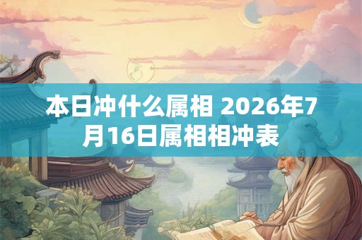 本日冲什么属相 2026年7月16日属相相冲表