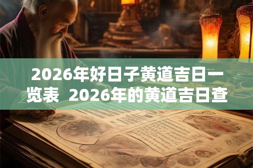2026年好日子黄道吉日一览表  2026年的黄道吉日查询