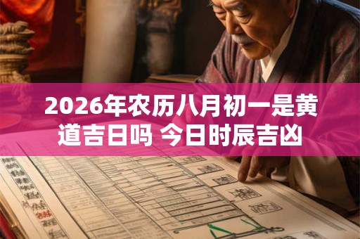 2026年农历八月初一是黄道吉日吗 今日时辰吉凶