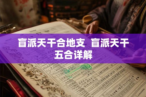 盲派天干合地支 盲派天干五合详解 盲派天干合地支 盲派天干五合详解