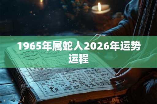 1965年属蛇人2026年运势运程