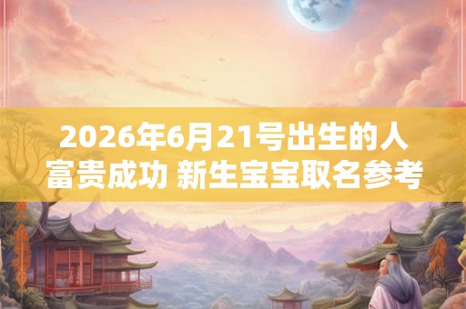 2026年6月21号出生的人富贵成功 新生宝宝取名参考