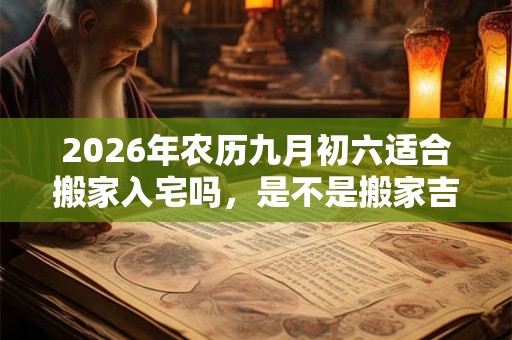 2026年农历九月初六适合搬家入宅吗，是不是搬家吉日？